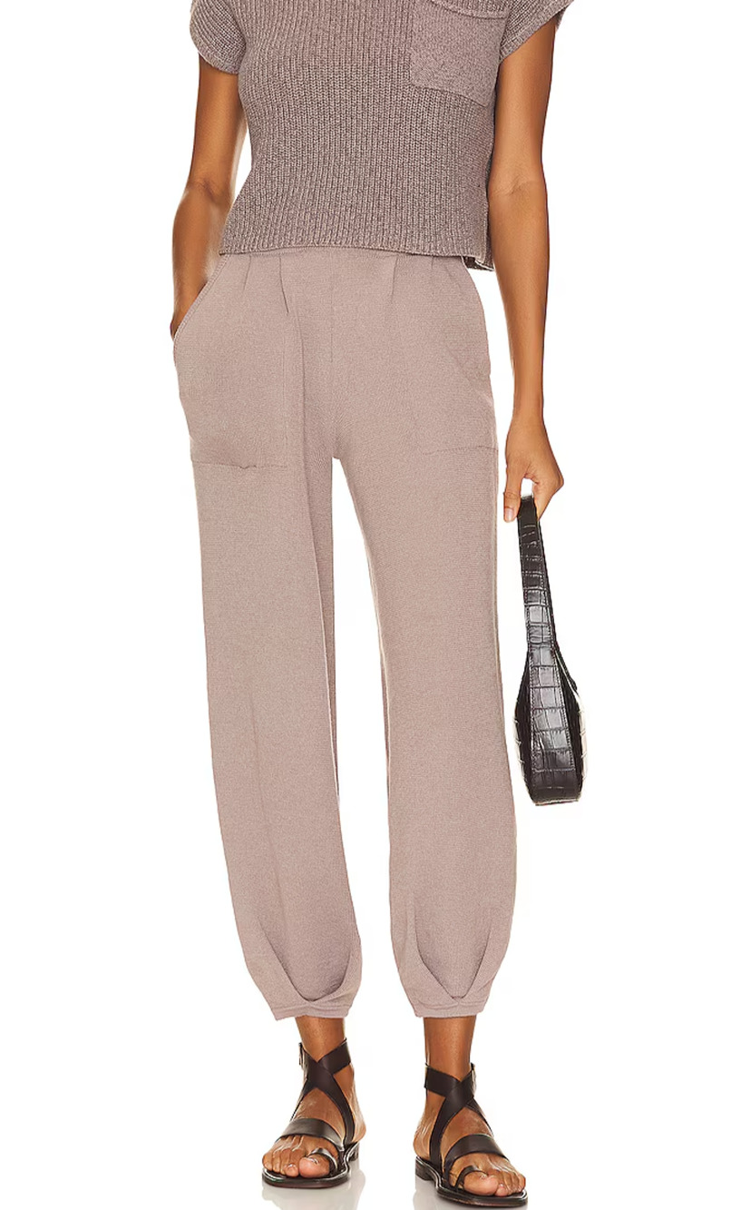 Free People Beach Freya Pants Womens M Barrel Y2K knit Jogger Boho A011016